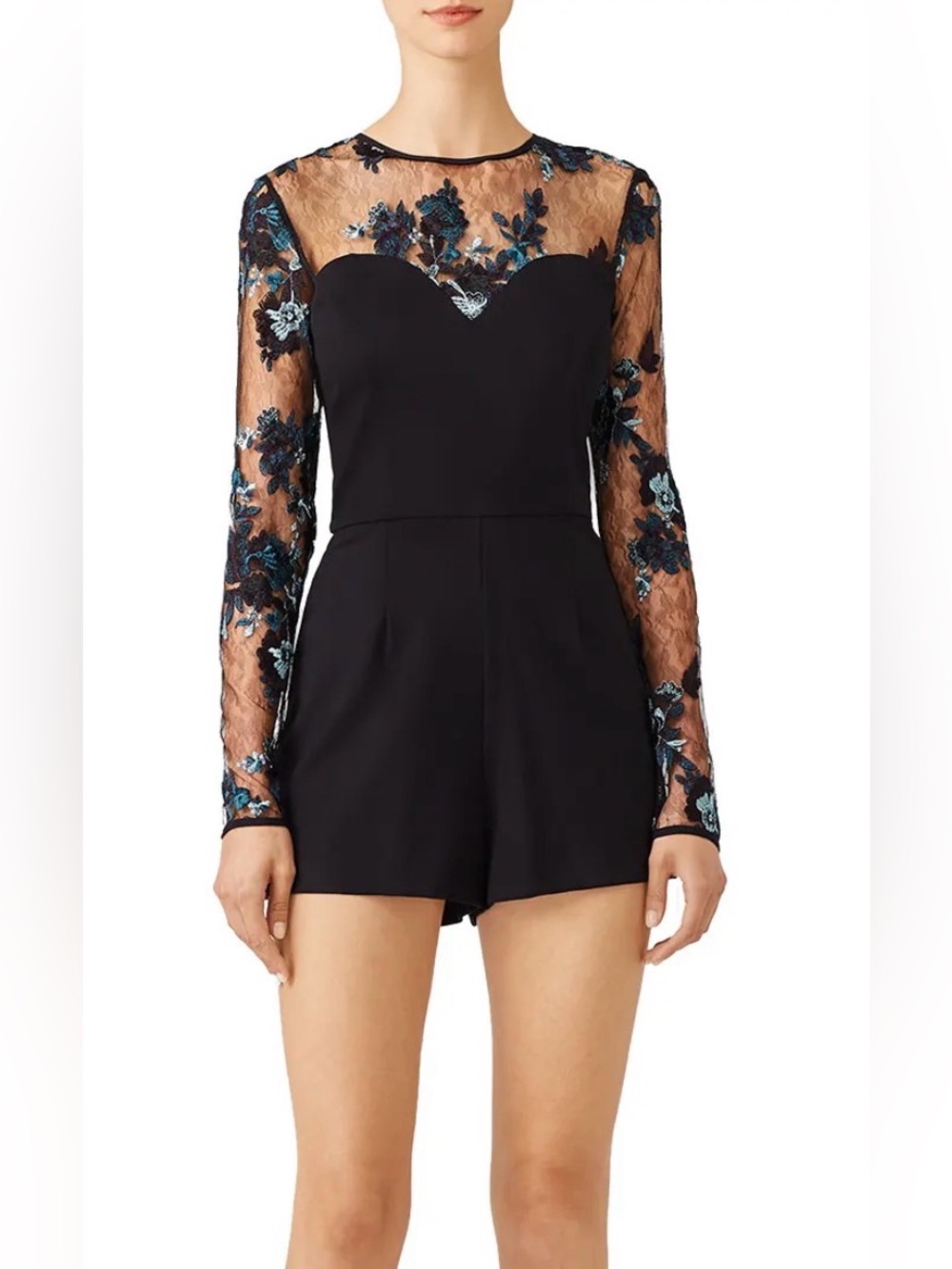 Amanda Uprichard Black Lace Romper with Flaw from Rent the Runway, Size Small